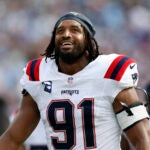 New England Patriots defensive end Deatrich Wise Jr. (91) walks off the field after the second quarter at Nissan Stadium.